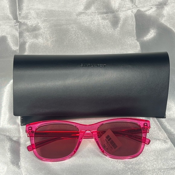 Saint Laurent Vibrant Pink Sunglasses with Black Case - Picture 1 of 7